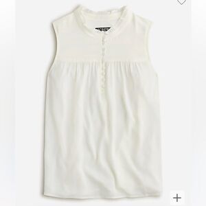 J. Crew Sleeveless button-front ruffleneck popover*